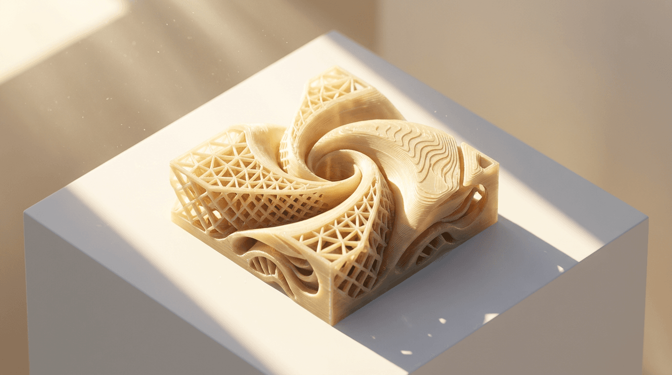 Modern angular 3D printed prism design