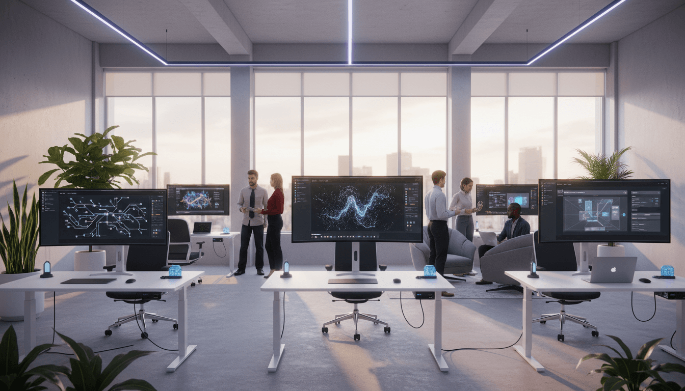 Creative workspace showing 3D printer with geek culture and Tesla enthusiast items